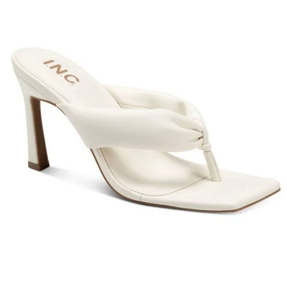 I.N.C International Concepts SAGEE Women's Thong Stiletto Heel Sandals White